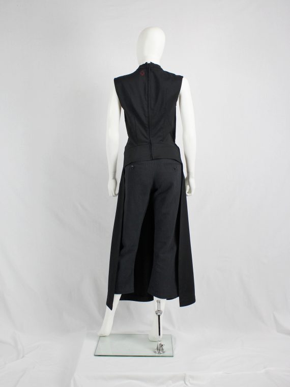 vaniitas vintage AF Vandevorst black top with maxi-dress on the front fall 2015 2187