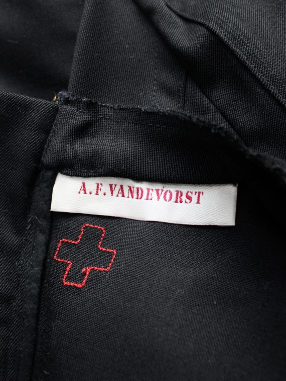 vaniitas vintage AF Vandevorst black top with maxi-dress on the front fall 2015 2215