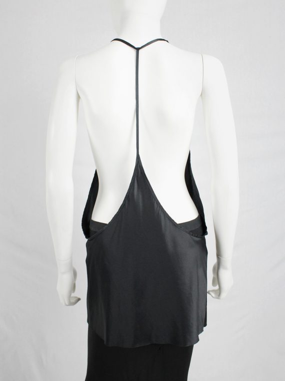 vaniitas vintage Ann Demeulemeester black backless top with minimalist strap spring 2010 0140
