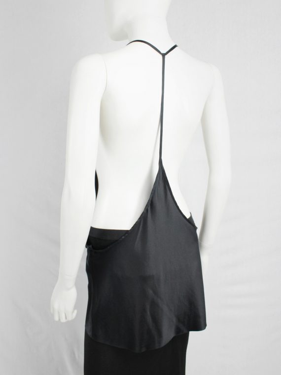 vaniitas vintage Ann Demeulemeester black backless top with minimalist strap spring 2010 0145