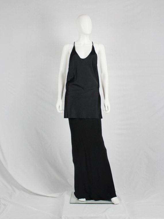 vaniitas vintage Ann Demeulemeester black backless top with minimalist strap spring 2010 0174