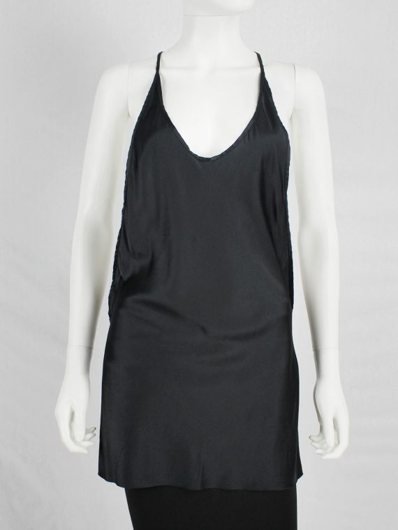 vaniitas vintage Ann Demeulemeester black backless top with minimalist strap spring 2010 0183
