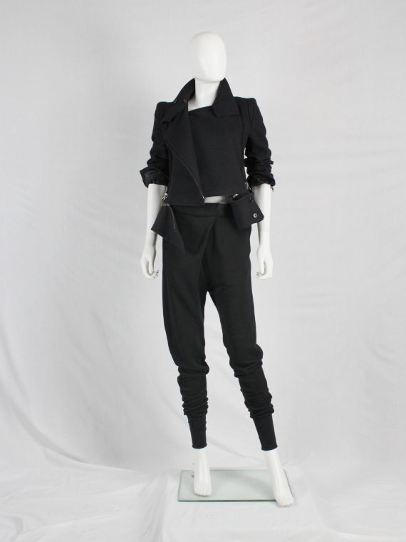 vaniitas vintage Ann Demeulemeester black harem sweatpants with pleated front 8210