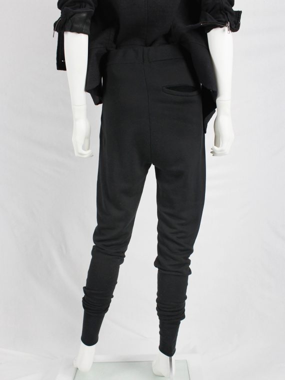 vaniitas vintage Ann Demeulemeester black harem sweatpants with pleated front 8243