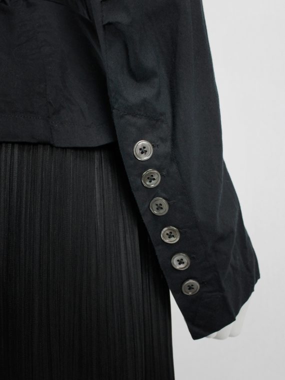 vaniitas vintage Ann Demeulemeester black shirt with standing neckline and a double row of buttons 5012
