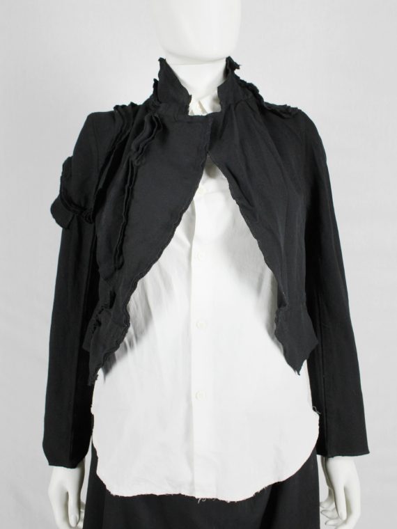 vaniitas vintage Comme des Garcons black cutaway blazer with triple layered panels spring 2010 9238