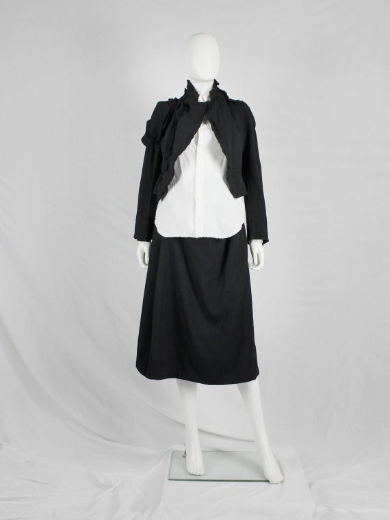 vaniitas vintage Comme des Garcons black cutaway blazer with triple layered panels spring 2010 9271