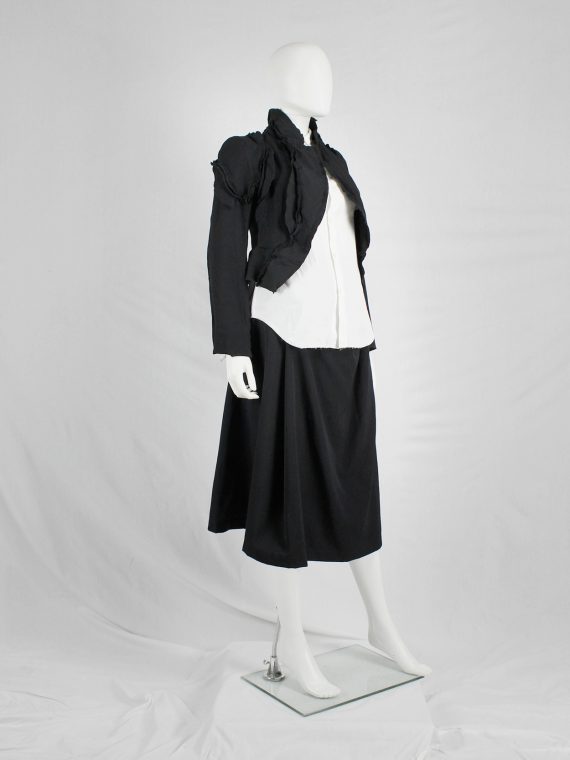 vaniitas vintage Comme des Garcons black cutaway blazer with triple layered panels spring 2010 9280