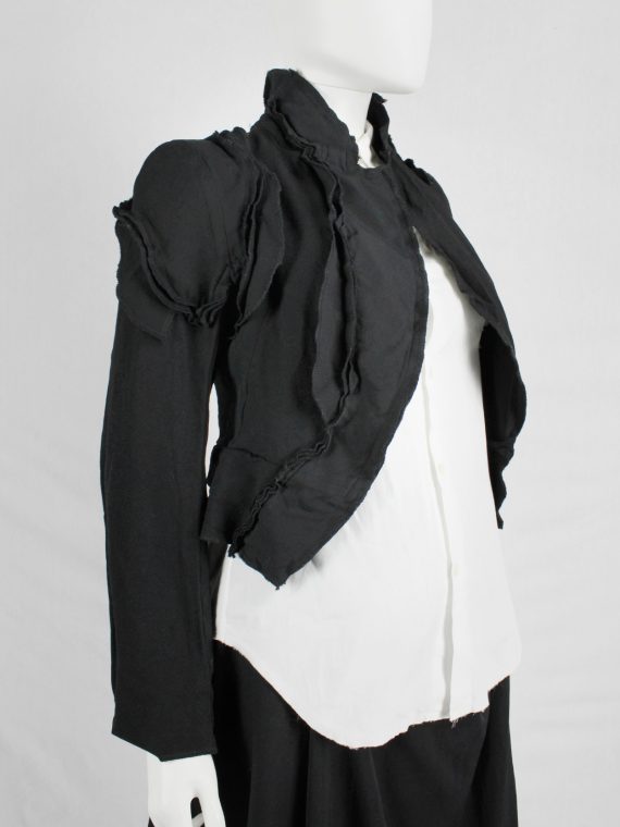 vaniitas vintage Comme des Garcons black cutaway blazer with triple layered panels spring 2010 9287