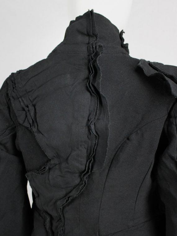 vaniitas vintage Comme des Garcons black cutaway blazer with triple layered panels spring 2010 9317