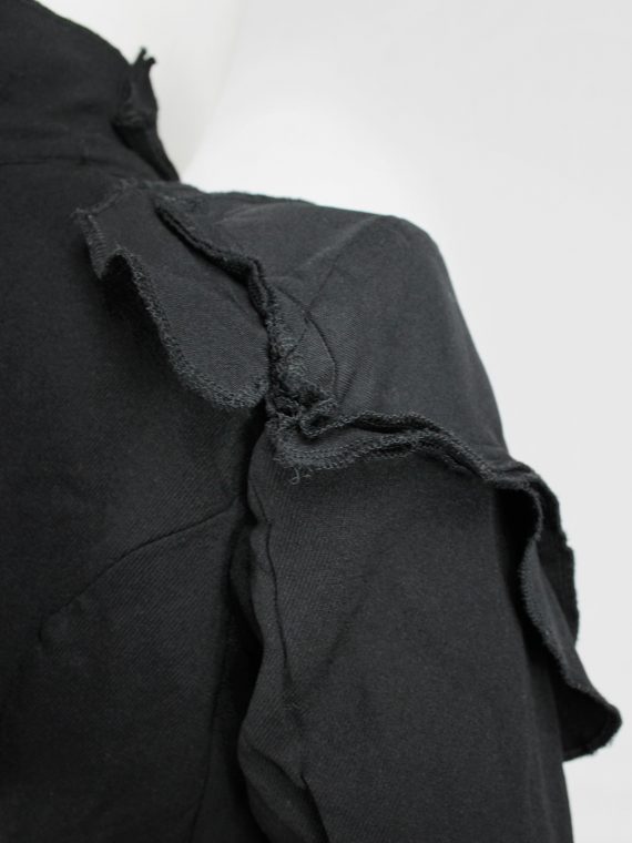 vaniitas vintage Comme des Garcons black cutaway blazer with triple layered panels spring 2010 9322