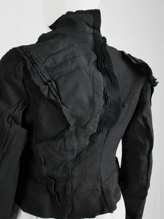 vaniitas vintage Comme des Garcons black cutaway blazer with triple layered panels spring 2010 9327