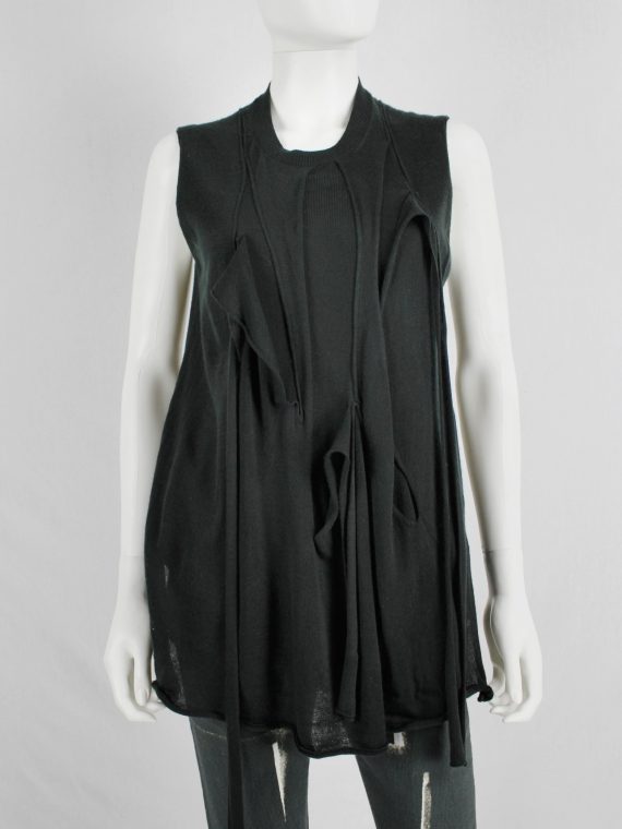 vaniitas vintage Comme des Garcons black knit top with long drooping strips spring 2015 3950