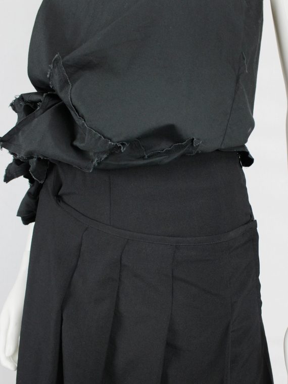 vaniitas vintage Comme des Garçons tricot black trousers with overlapping pleated skirt AD 1999 9723