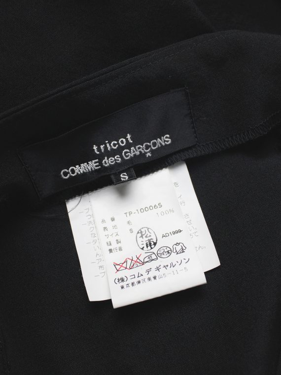 vaniitas vintage Comme des Garçons tricot black trousers with overlapping pleated skirt AD 1999 9755