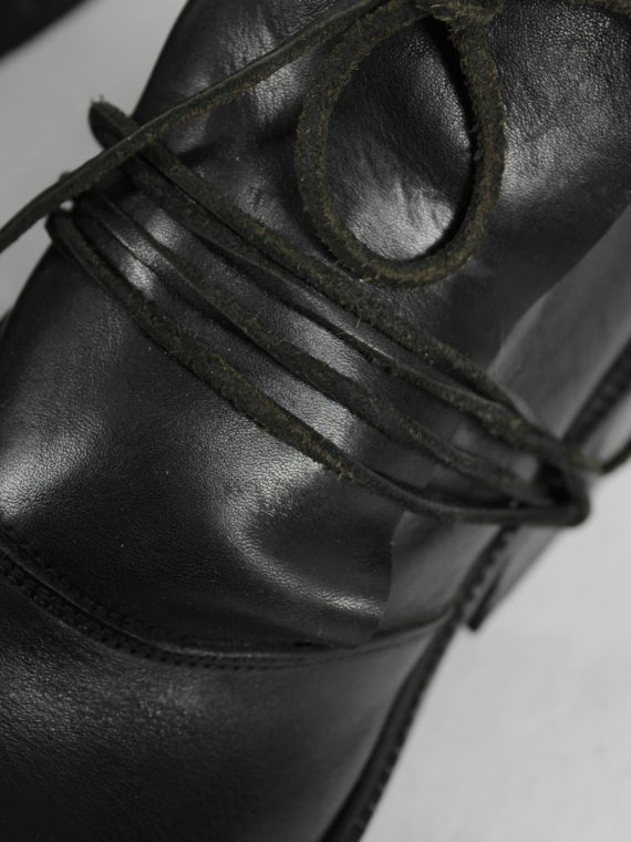 vaniitas vintage Dirk Bikkembergs black boots with flap and laces through the soles 1990s 90s 0594