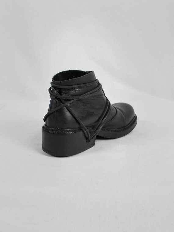 vaniitas vintage Dirk Bikkembergs black boots with flap and laces through the soles 1990s 90s 8074