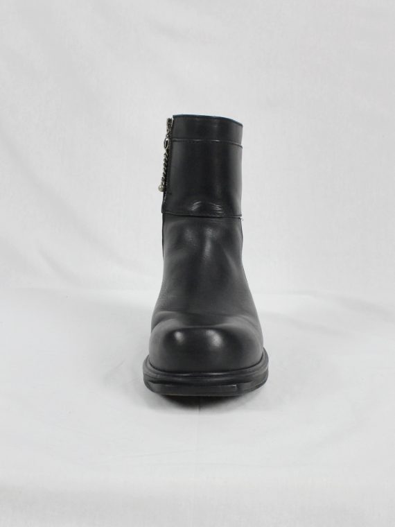vaniitas vintage Dirk Bikkembergs black boots with mountaineering tip and brown band 1990s 90s 0389