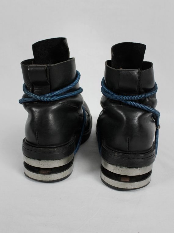 vaniitas vintage Dirk Bikkembergs black mountaineering boots with blue elastic 1990s 90s archive 7627