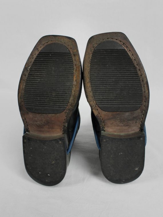 vaniitas vintage Dirk Bikkembergs black mountaineering boots with blue elastic 1990s 90s archive 7631