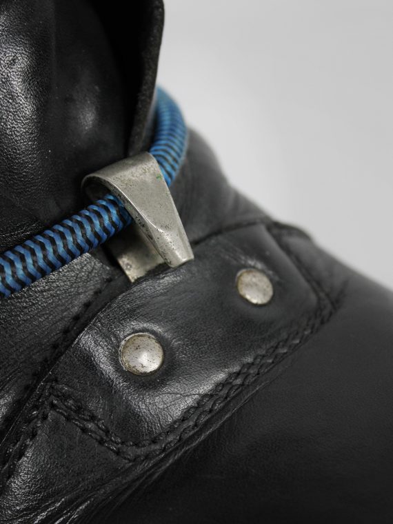 vaniitas vintage Dirk Bikkembergs black mountaineering boots with blue elastic 1990s 90s archive 7665