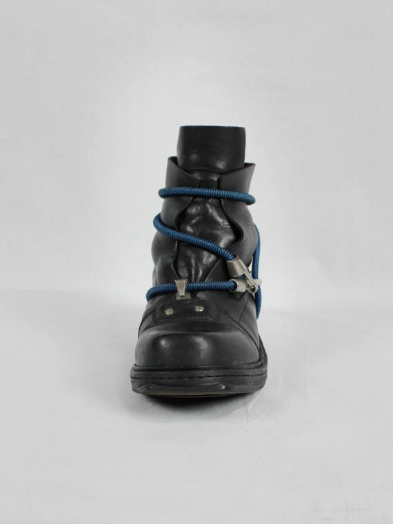 vaniitas vintage Dirk Bikkembergs black mountaineering boots with blue elastic 1990s 90s archive 7679