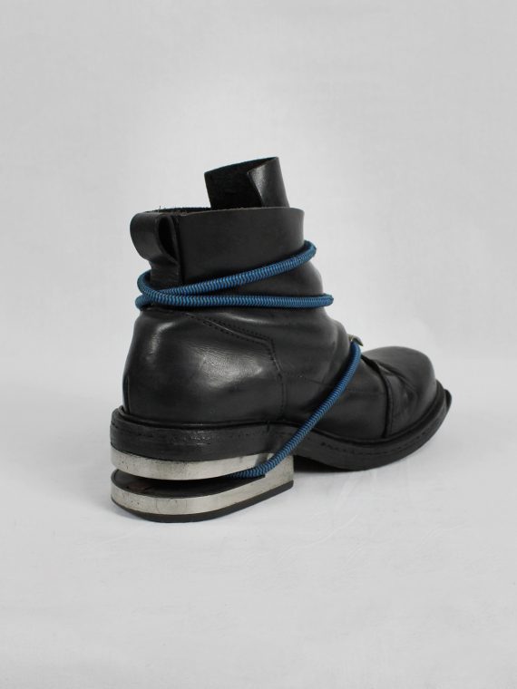 vaniitas vintage Dirk Bikkembergs black mountaineering boots with blue elastic 1990s 90s archive 7688