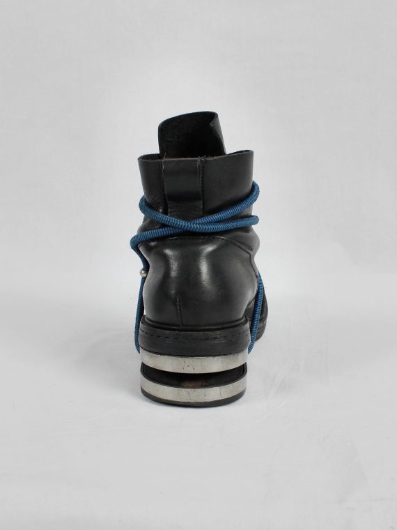 vaniitas vintage Dirk Bikkembergs black mountaineering boots with blue elastic 1990s 90s archive 7690