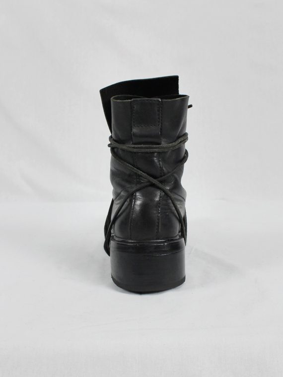 vaniitas vintage Dirk Bikkembergs black mountaineering boots with laces through the soles 1990s 90s 0726