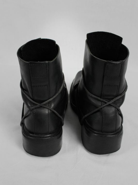 vaniitas vintage Dirk Bikkembergs black mountaineering boots with laces through the soles 1990s 90s 7814