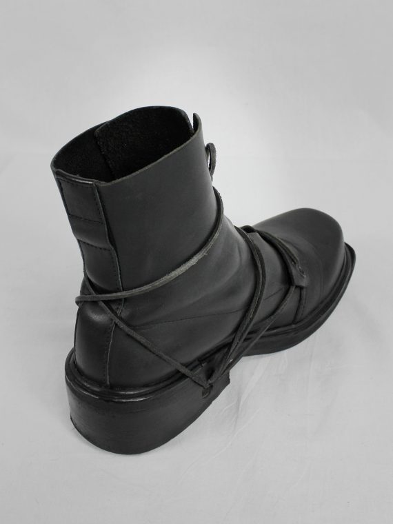 vaniitas vintage Dirk Bikkembergs black mountaineering boots with laces through the soles 1990s 90s 7833