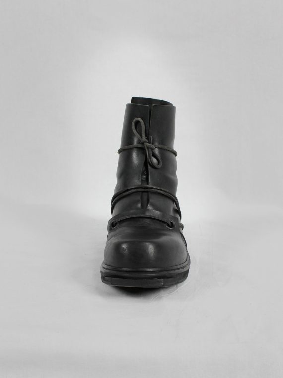 vaniitas vintage Dirk Bikkembergs black mountaineering boots with laces through the soles 1990s 90s 7855