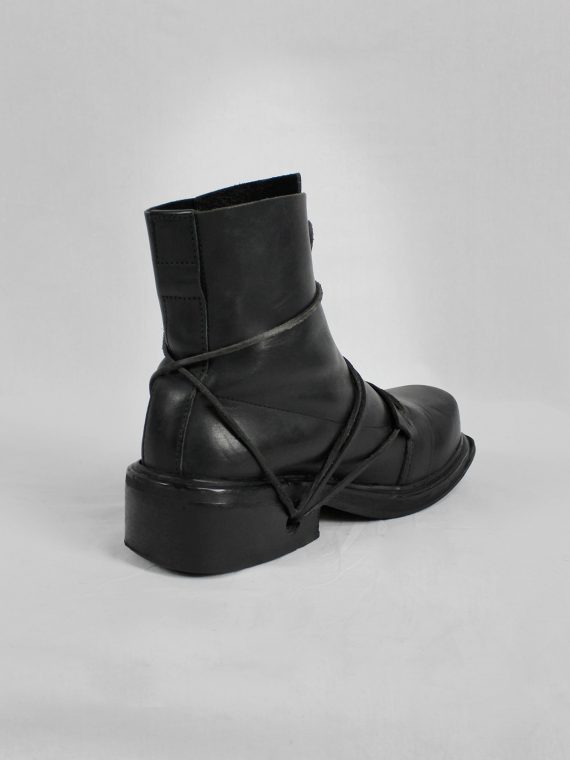 vaniitas vintage Dirk Bikkembergs black mountaineering boots with laces through the soles 1990s 90s 7865