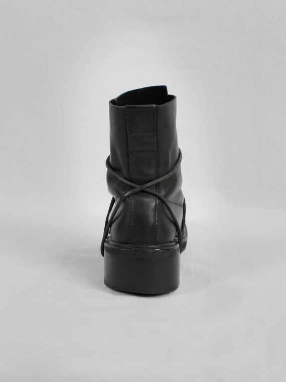 vaniitas vintage Dirk Bikkembergs black mountaineering boots with laces through the soles 1990s 90s 7868