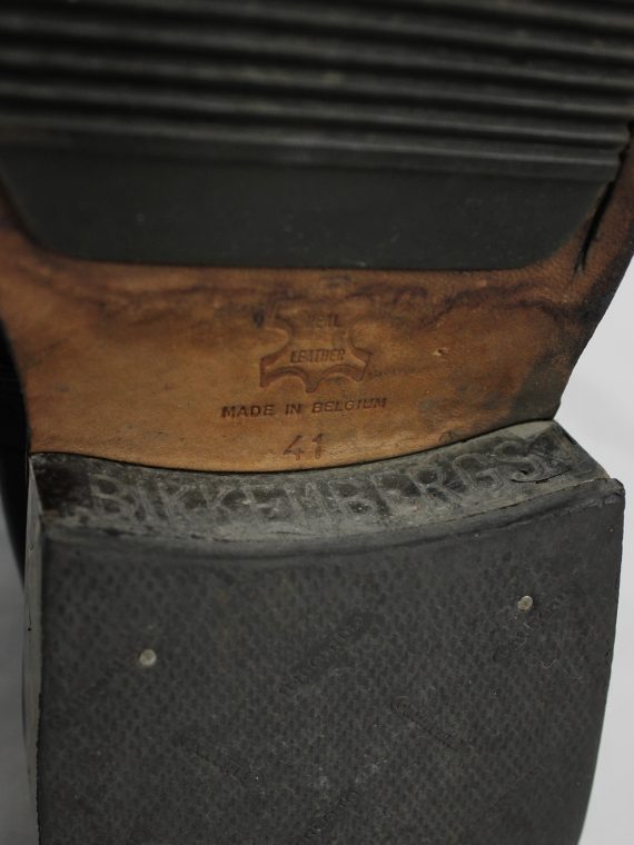 vaniitas vintage Dirk Bikkembergs black tall lace-up boots with metal heel early 2000 0524