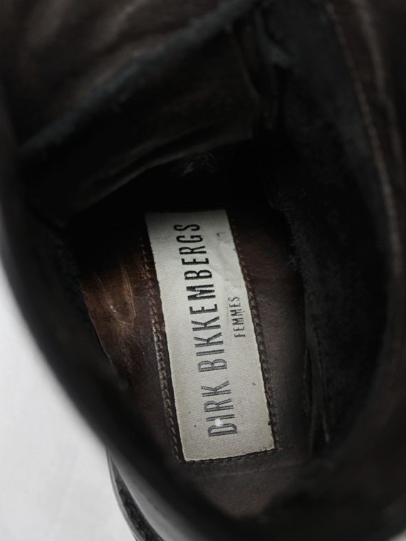 vaniitas vintage Dirk Bikkembergs black tall lace-up boots with metal heel early 2000 0558