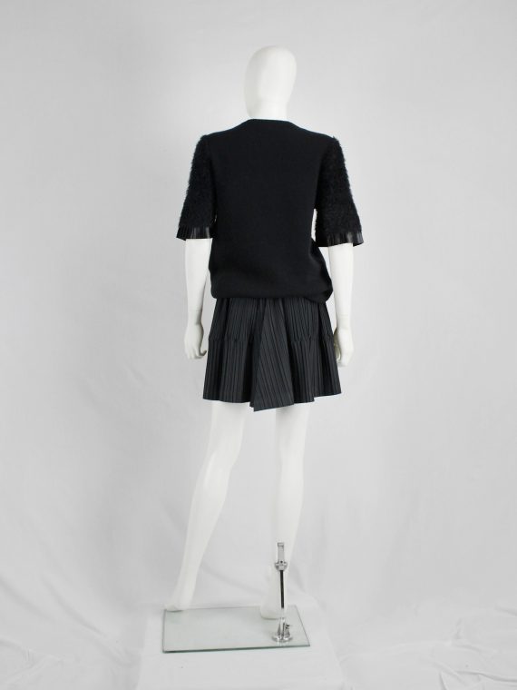 vaniitas vintage Issey Miyake black flared skirt with creased pleats 1980s 80S 5635
