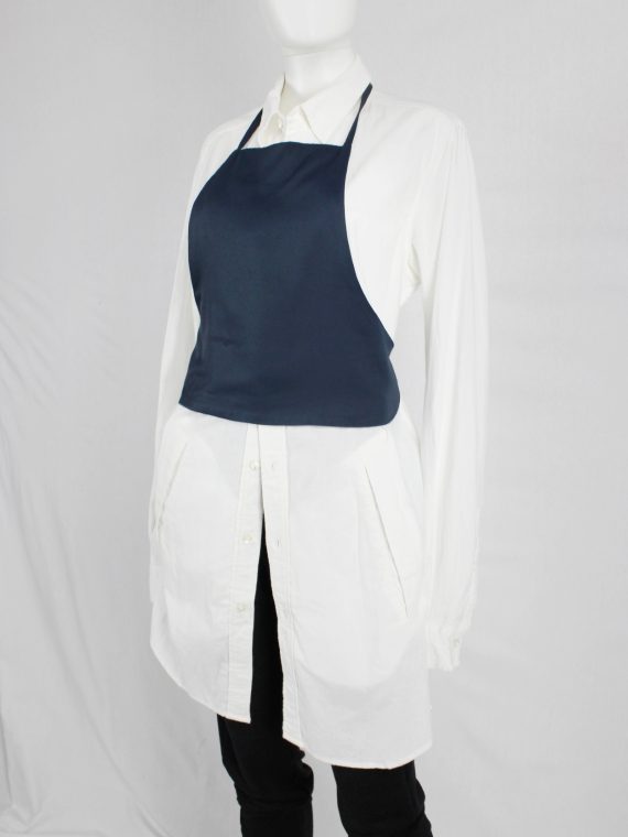 vaniitas vintage Lieve van gorp dark blue cropped apron with bowtie back 1990s 90s 8313