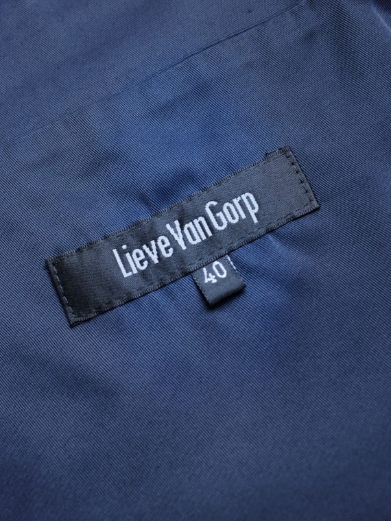 vaniitas vintage Lieve van gorp dark blue cropped apron with bowtie back 1990s 90s 8370