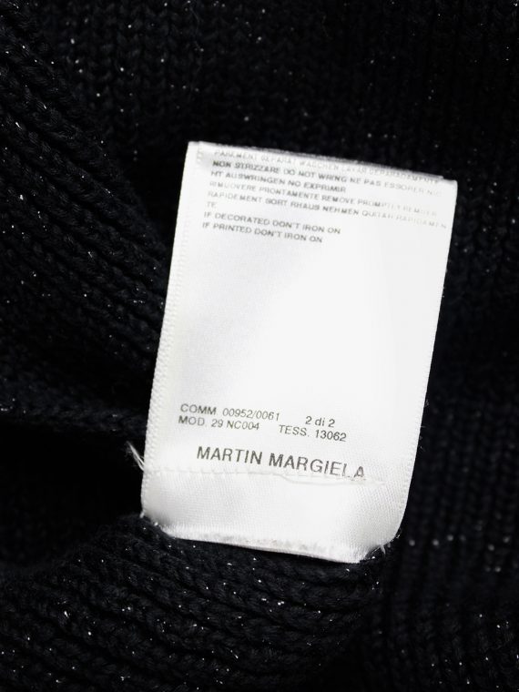 vaniitas vintage Maison Martin Margiela black knit backless top with crossed straps spring 2006 1385