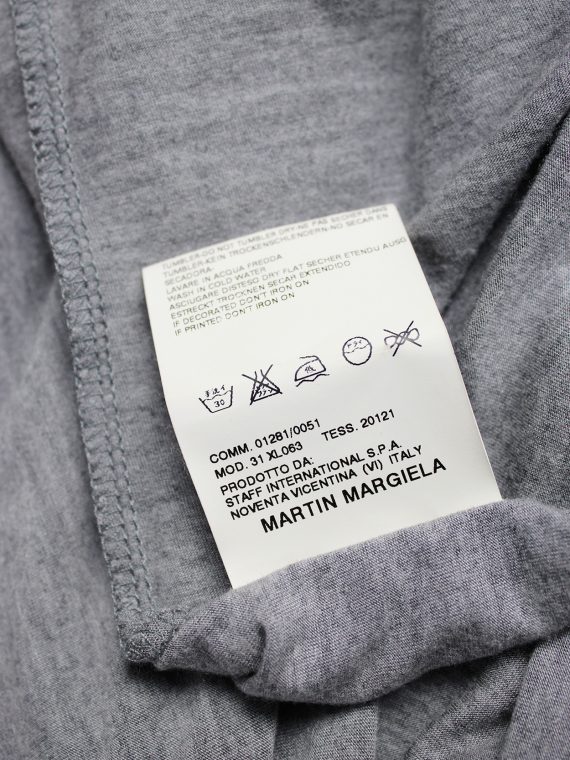 vaniitas vintage Maison Martin Margiela grey floating top with nude mesh underlayer spring 2005 8762