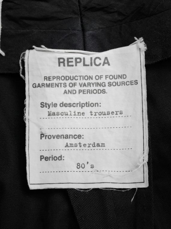vaniitas vintage Maison Martin Margiela replica black masculine trousers spring 2006 5898