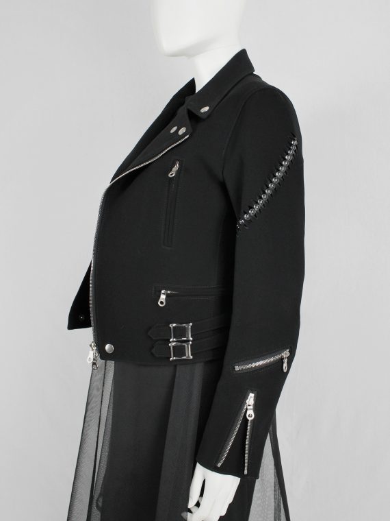 vaniitas vintage Noir Kei Ninomiya black bicker jacket with pearls around the sleeves spring 2015 3639