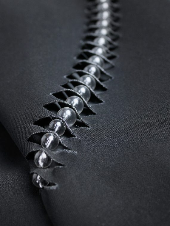 vaniitas vintage Noir Kei Ninomiya black bicker jacket with pearls around the sleeves spring 2015 3707