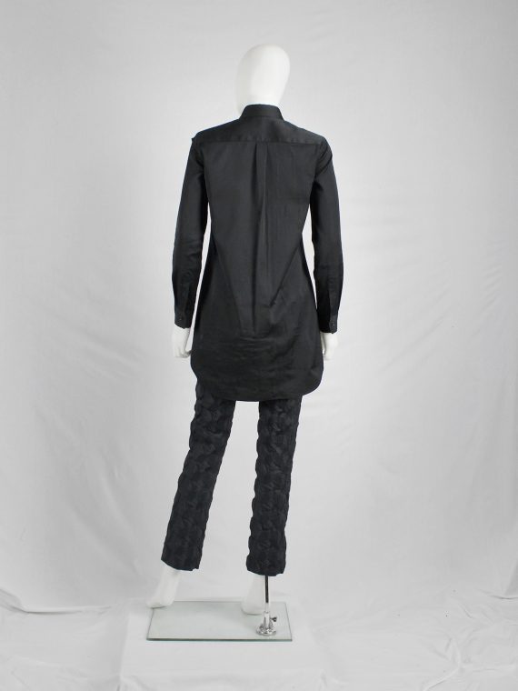 vaniitas vintage Noir Kei Ninomiya black shirt with laser cut-outs and destroyed knit appliqués fall 2013 9826