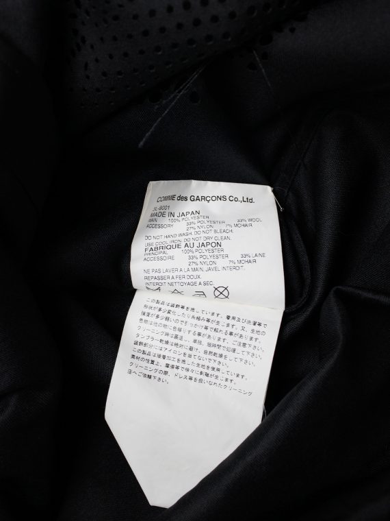 vaniitas vintage Noir Kei Ninomiya black shirt with laser cut-outs and destroyed knit appliqués fall 2013 9845