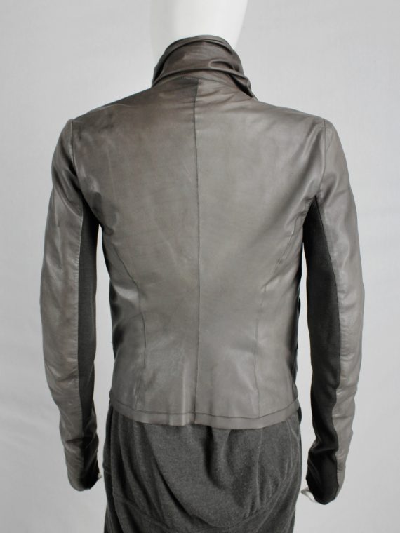 vaniitas vintage Rick Owens classic brown leather biker jacket with waterfall front 8151