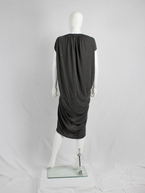 vaniitas vintage Rick Owens lilies brown lobster dress with gathered front and draped back 5565