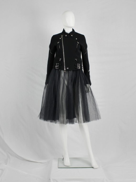 vaniitas vintage Tao Comme des Garçons black skirt with tulle layers on the front AD 2009 9930