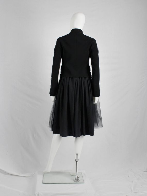 vaniitas vintage Tao Comme des Garçons black skirt with tulle layers on the front AD 2009 9967